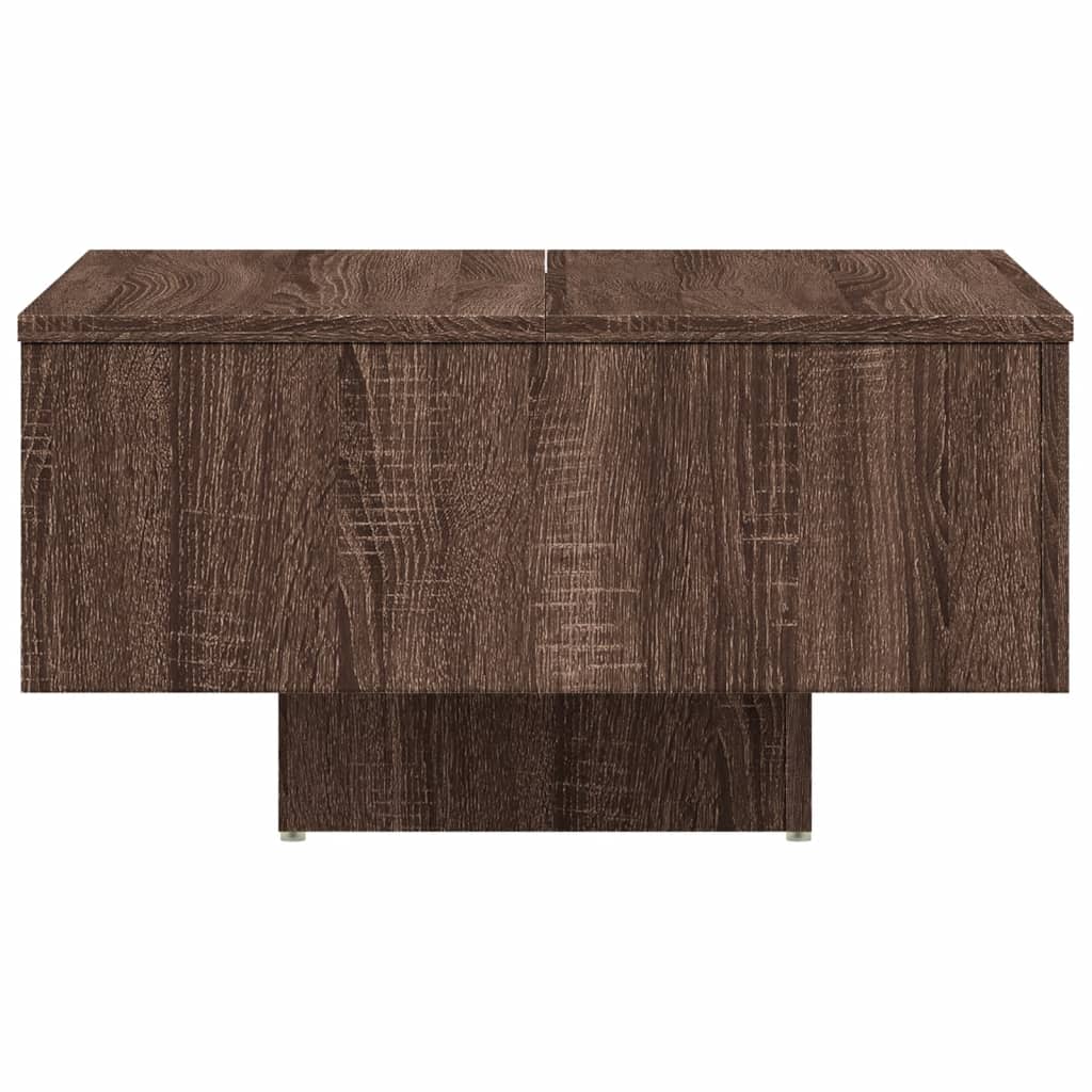 vidaXL Mesa de centro madera de ingeniería roble marrón 60x60x31,5 cm