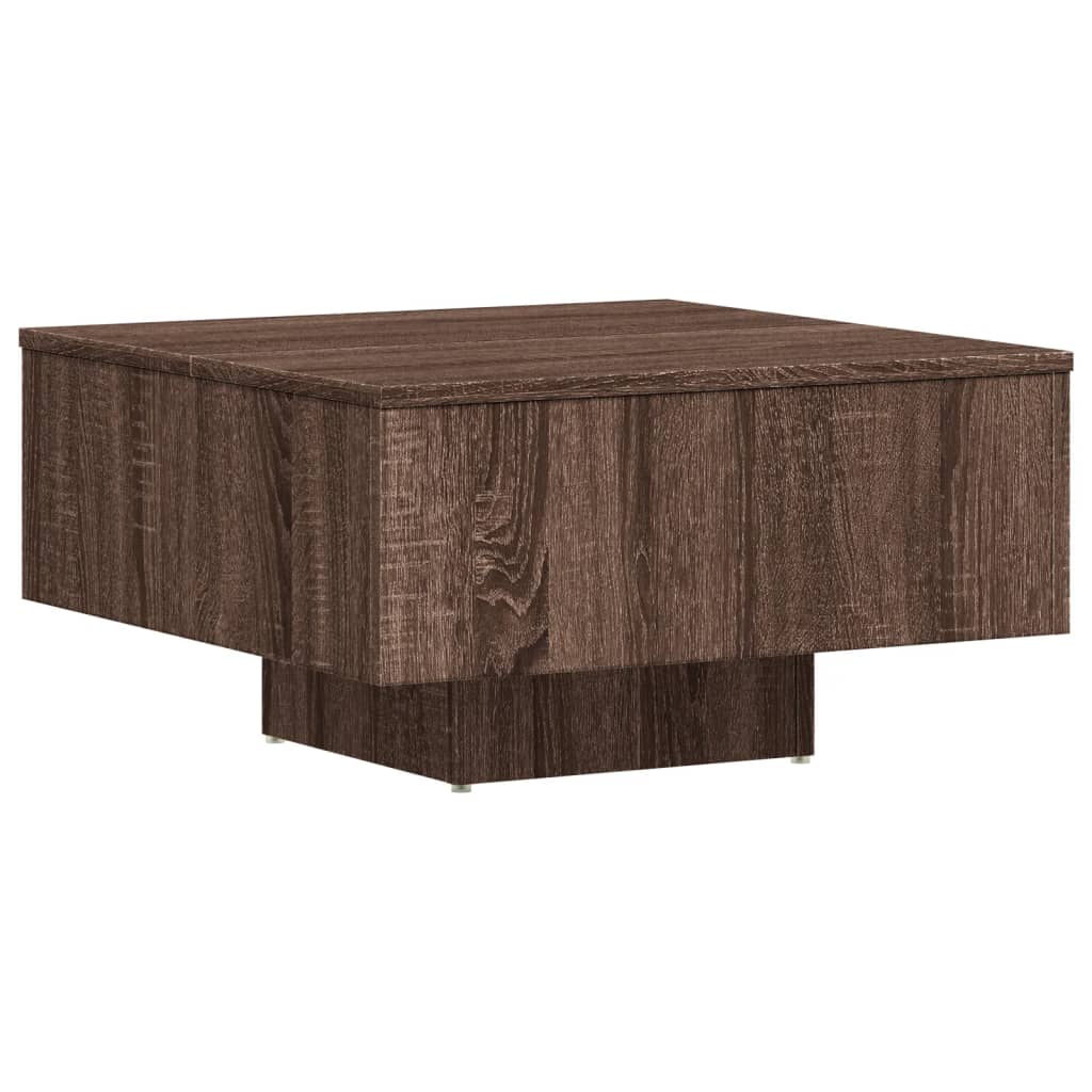 vidaXL Mesa de centro madera de ingeniería roble marrón 60x60x31,5 cm