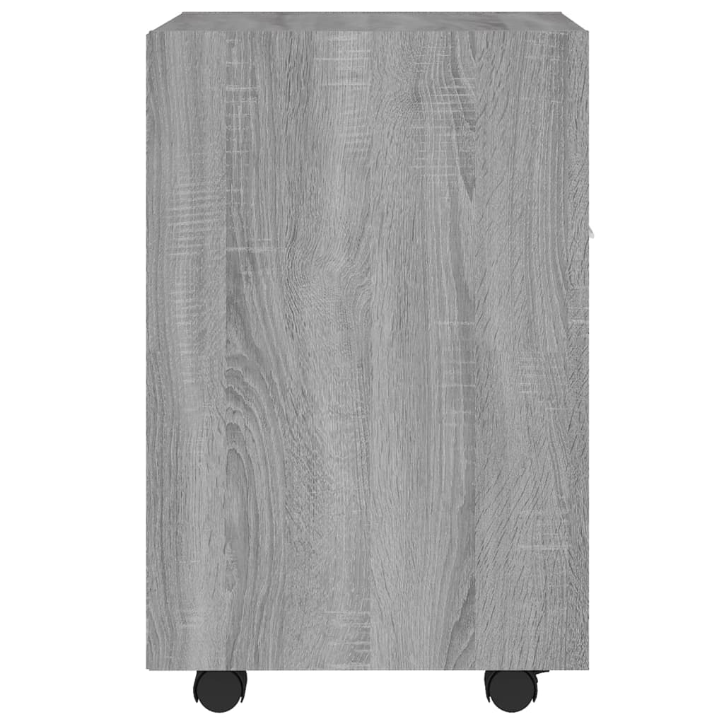 vidaXL Armario auxiliar con ruedas contrachapado gris 33x38x60 cm