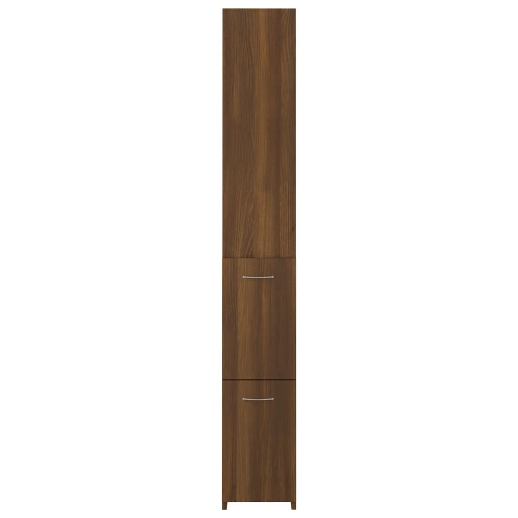 vidaXL Armario de baño madera contrachapada marrón roble 25x26,5x170cm