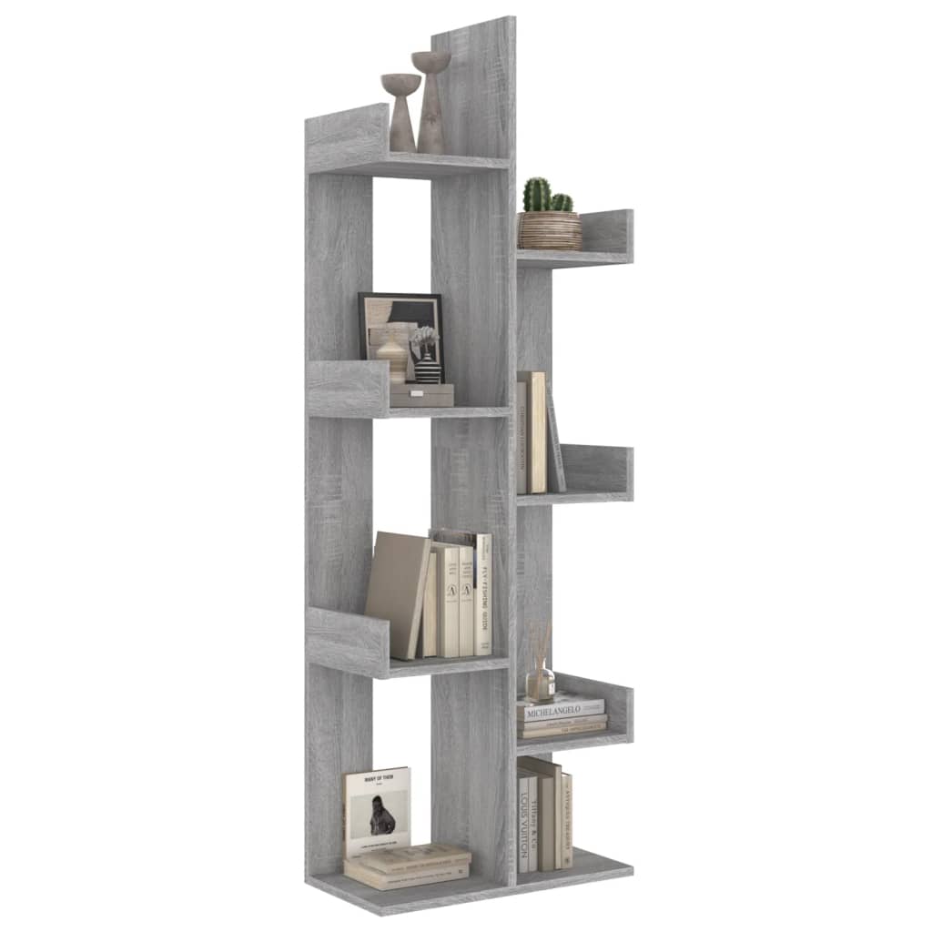 vidaXL Estantería madera contrachapada gris Sonoma 48x25,5x140 cm