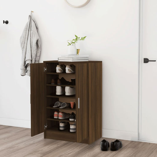 vidaXL Mueble zapatero madera contrachapada roble marrón 60x35x92 cm