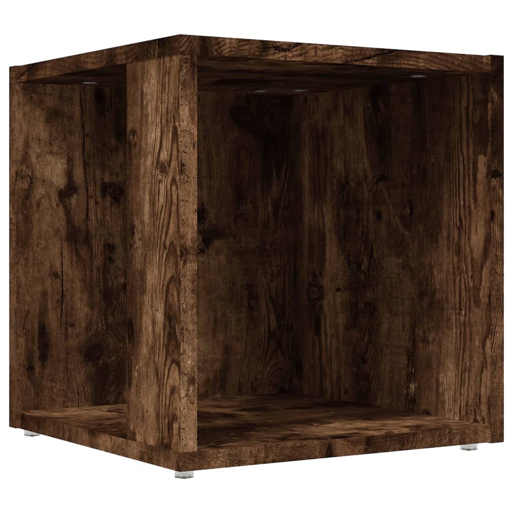 vidaXL Mesa auxiliar madera contrachapada roble ahumado 33x33x34,5 cm