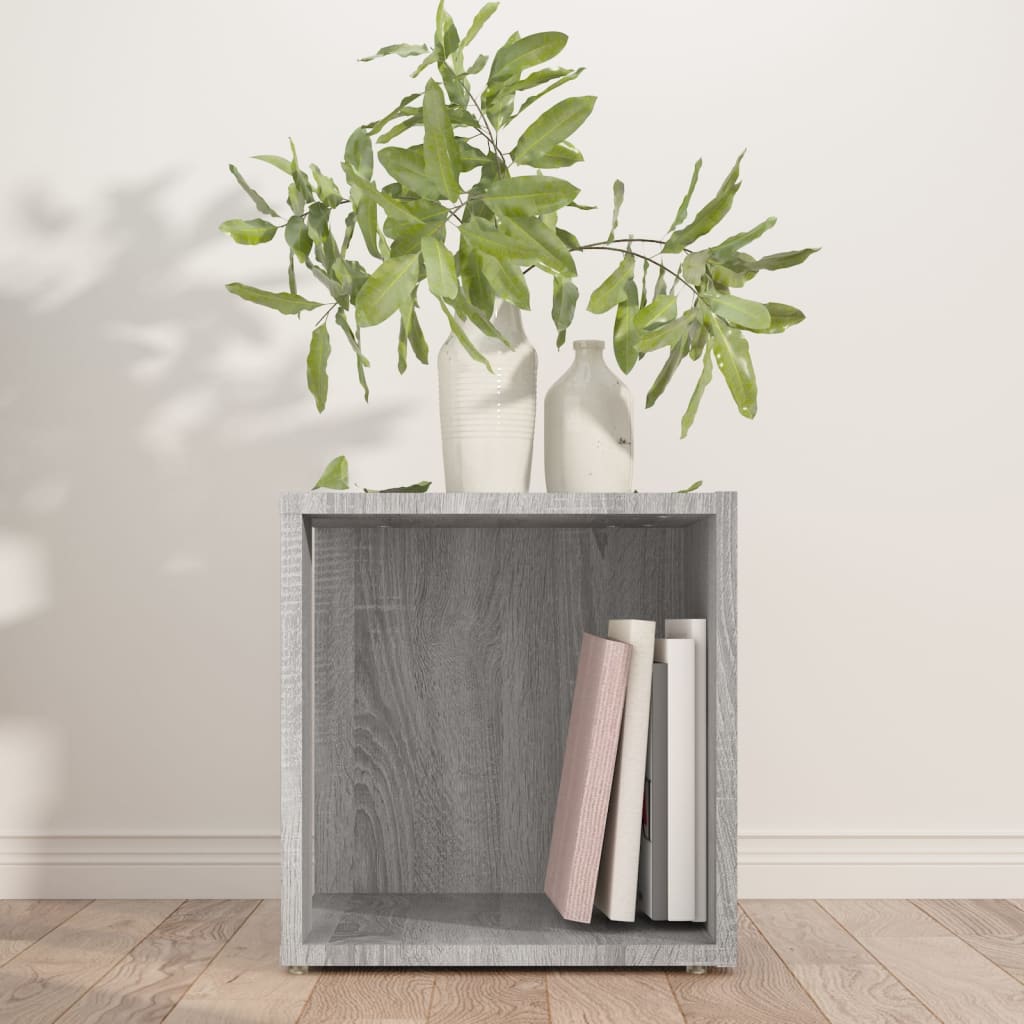 vidaXL Mesa auxiliar madera contrachapada gris Sonoma 33x33x34,5 cm