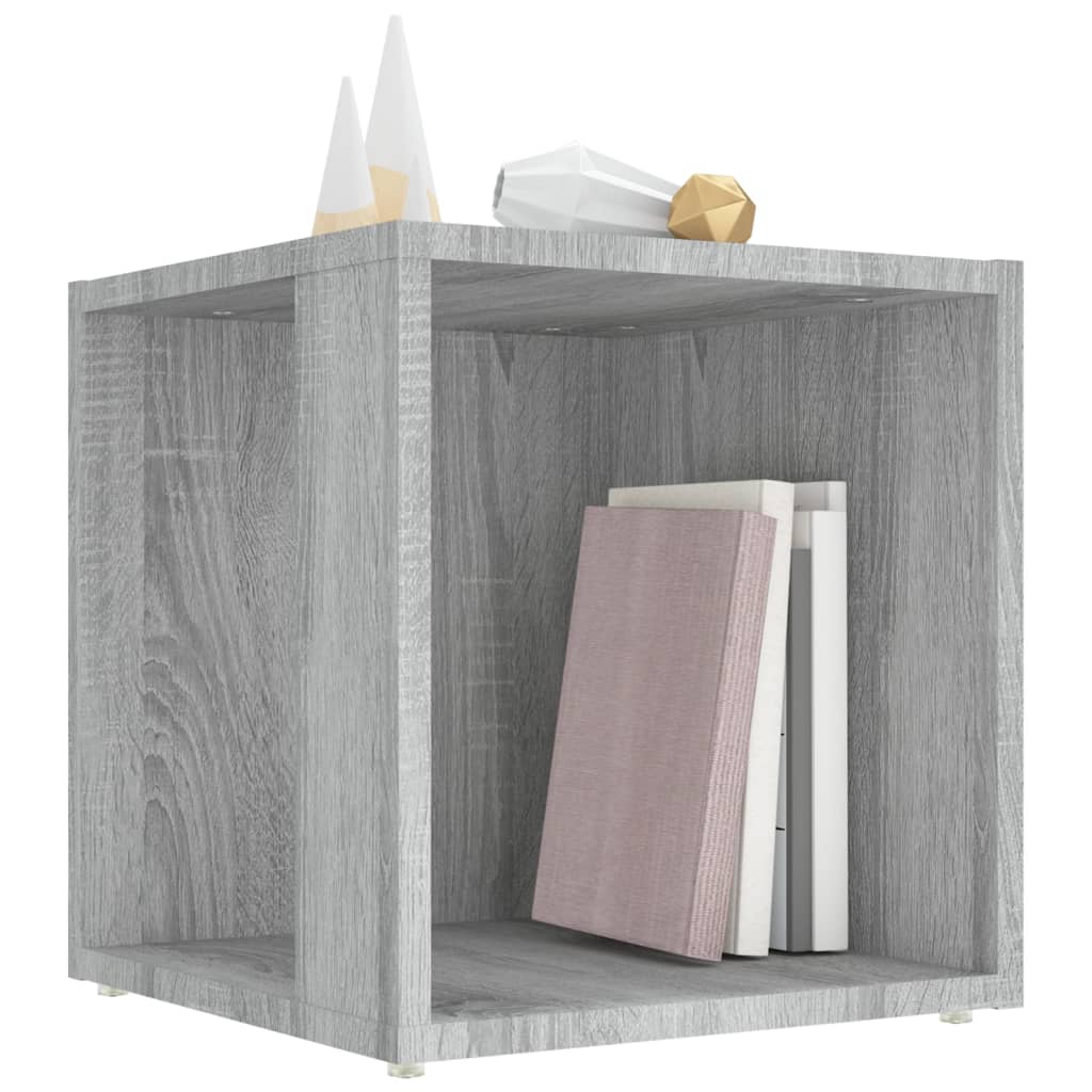 vidaXL Mesa auxiliar madera contrachapada gris Sonoma 33x33x34,5 cm