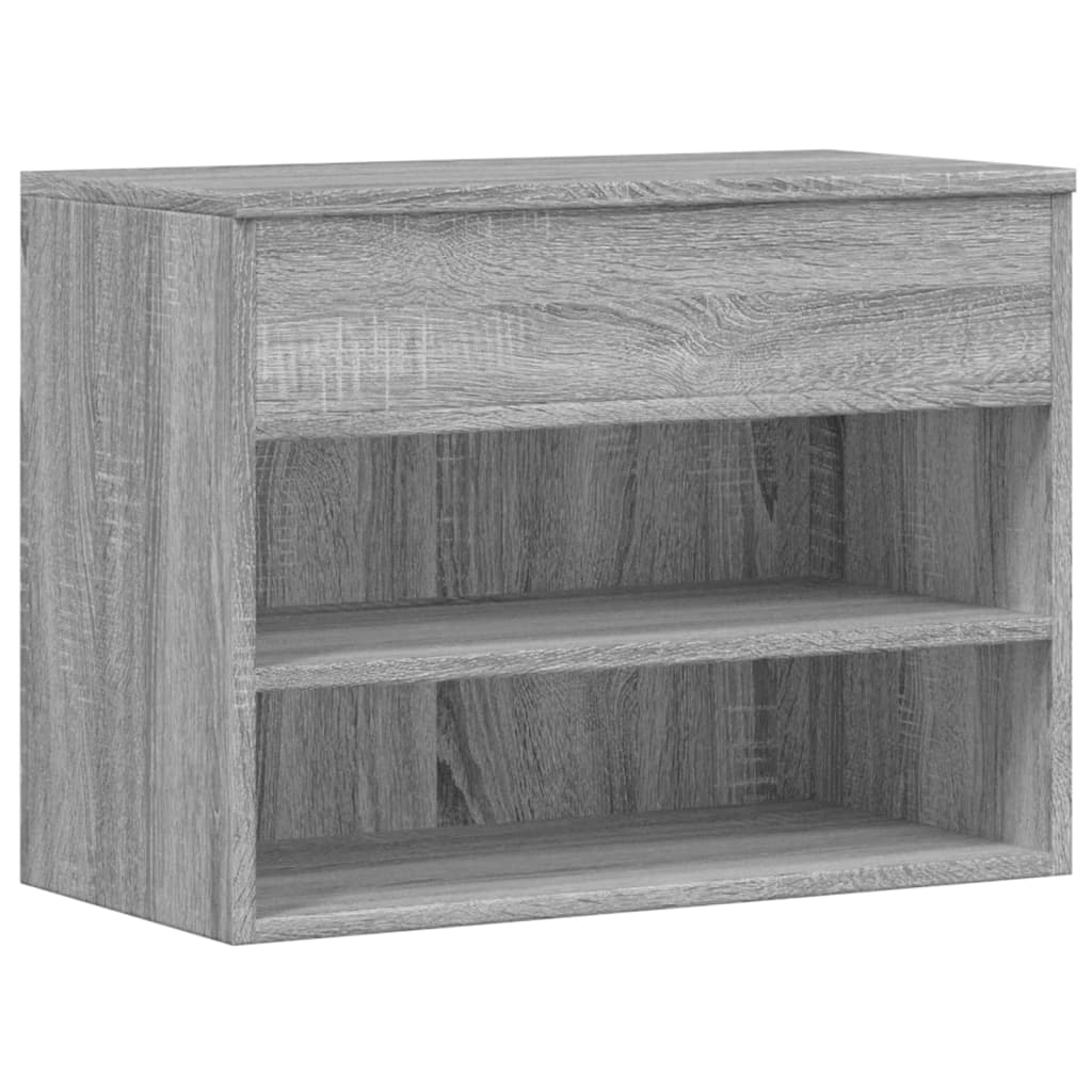 vidaXL Banco zapatero madera contrachapada gris Sonoma 60x30x45 cm