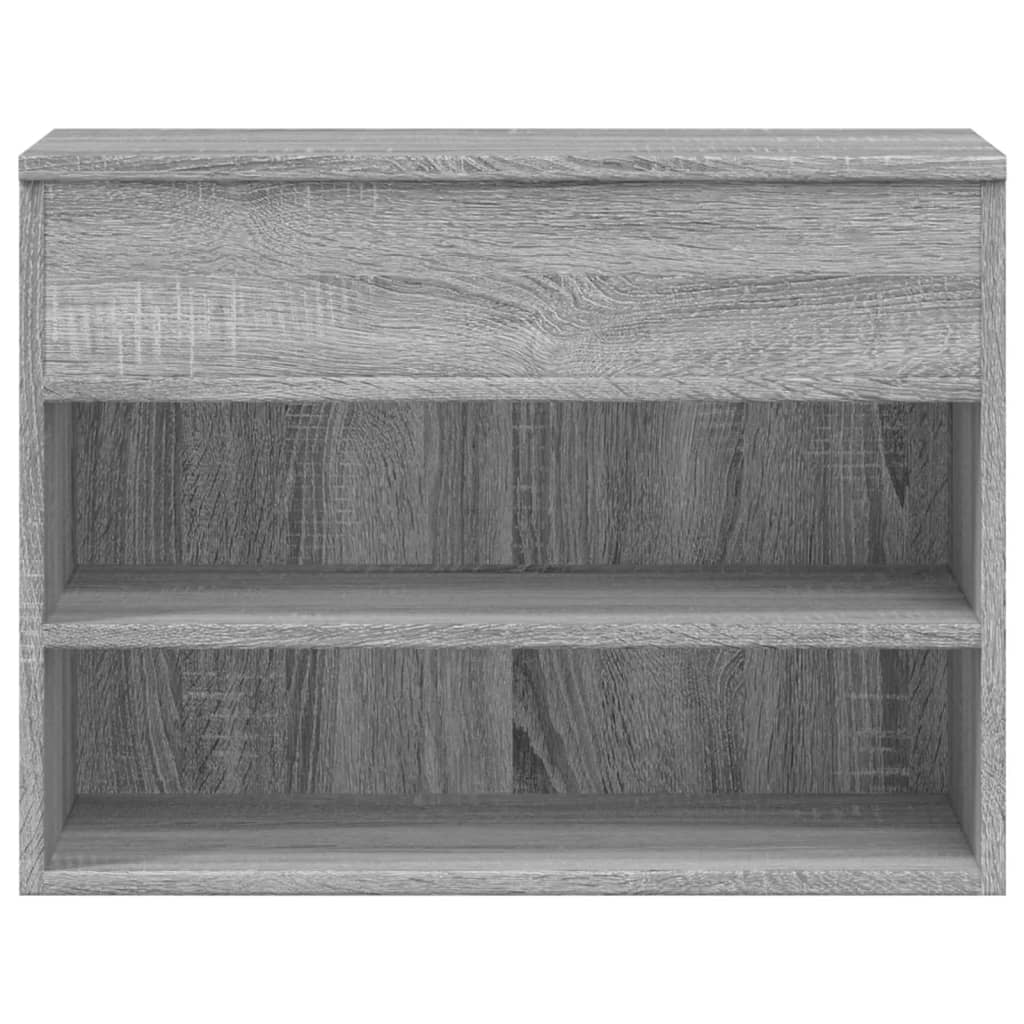 vidaXL Banco zapatero madera contrachapada gris Sonoma 60x30x45 cm