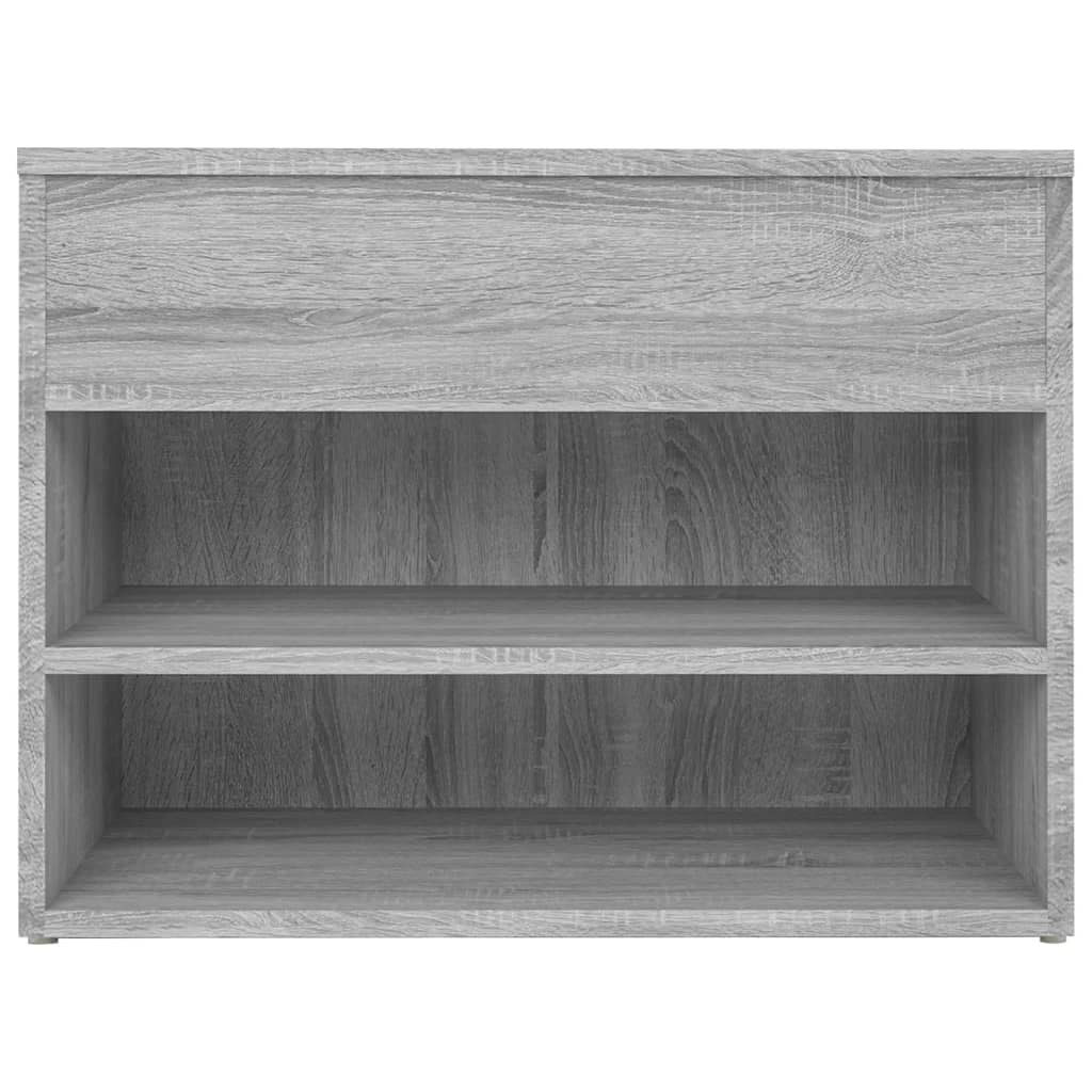 vidaXL Banco zapatero madera contrachapada gris Sonoma 60x30x45 cm