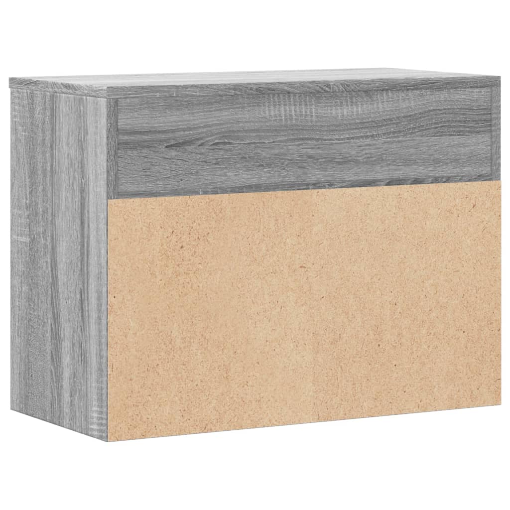 vidaXL Banco zapatero madera contrachapada gris Sonoma 60x30x45 cm