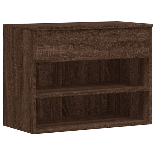 vidaXL Banco zapatero madera contrachapada roble marrón 60x30x45 cm