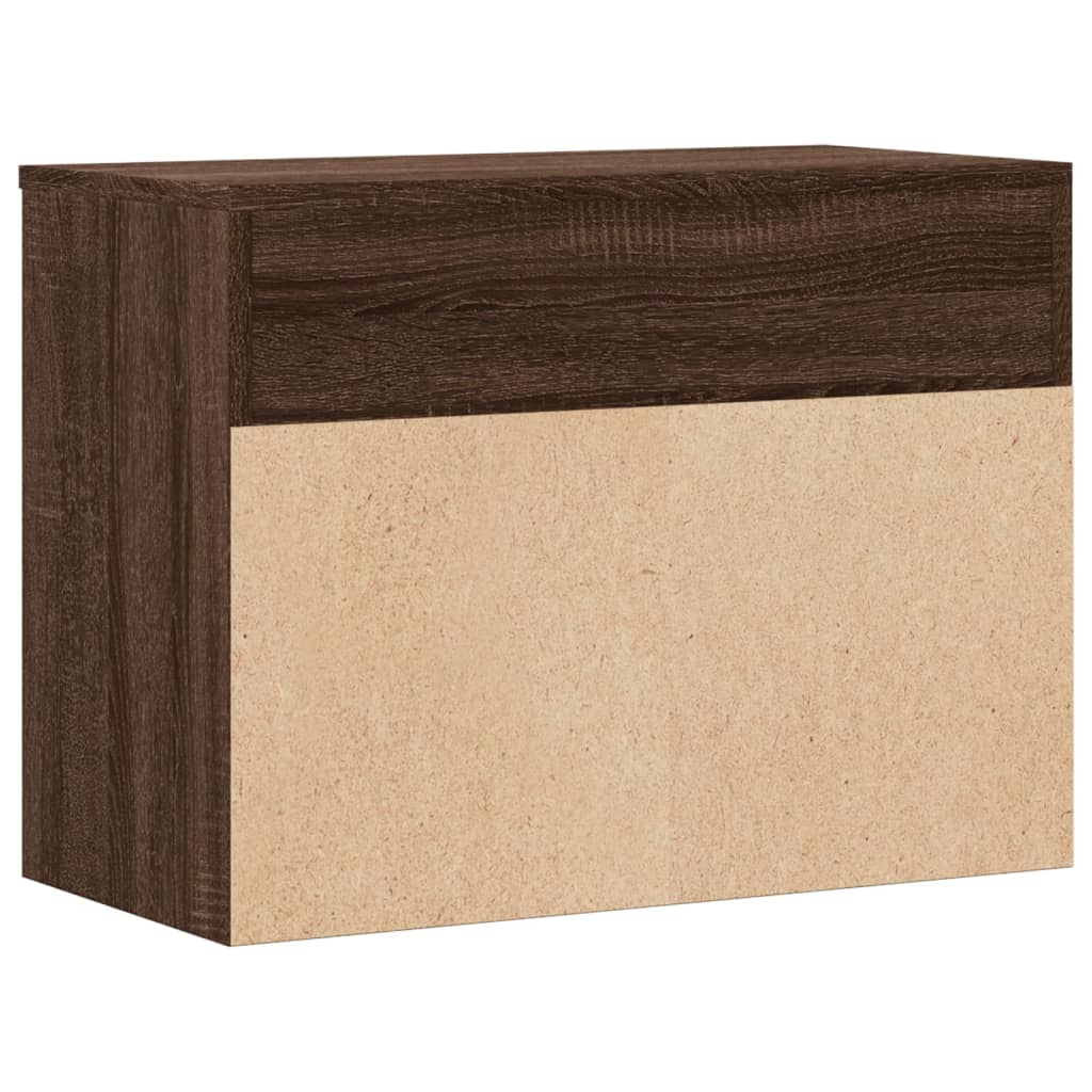 vidaXL Banco zapatero madera contrachapada roble marrón 60x30x45 cm