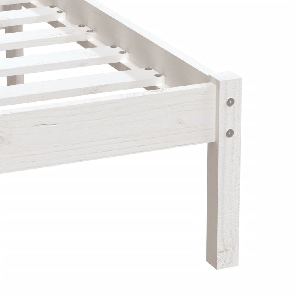 vidaXL Estructura de cama individual madera maciza blanco 75x190 cm