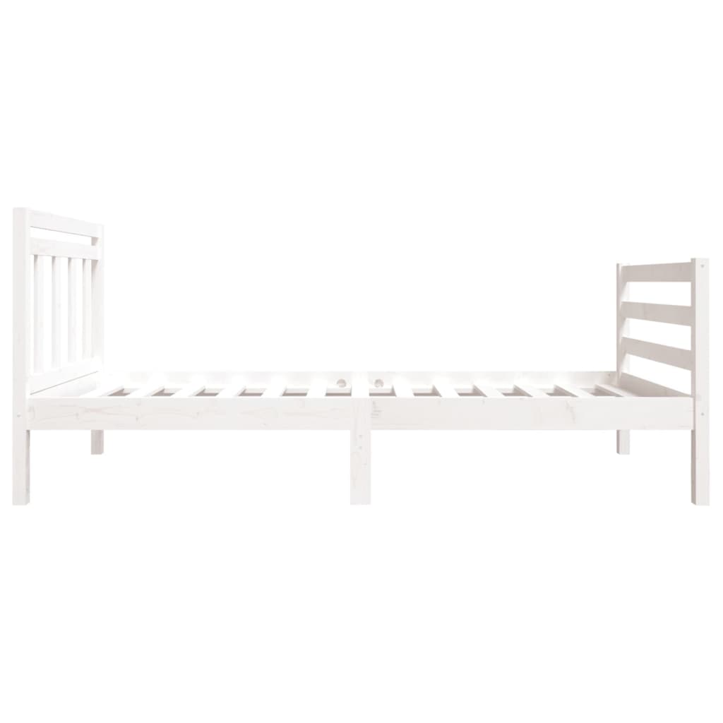 vidaXL Estructura de cama individual madera maciza blanco 75x190 cm