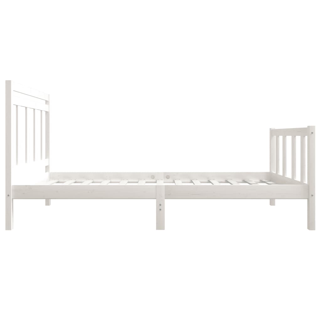 vidaXL Estructura de cama individual madera maciza blanco 75x190 cm