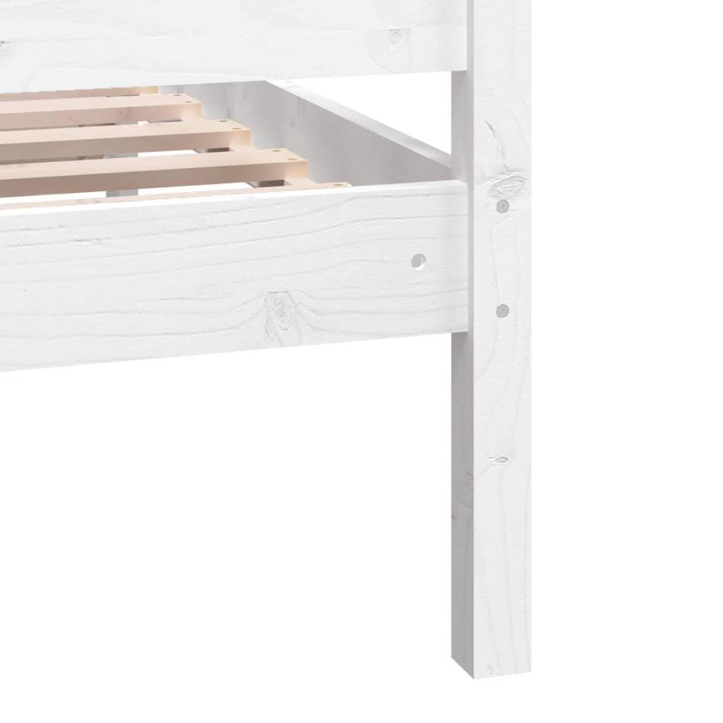 vidaXL Estructura de cama individual madera maciza blanco 75x190 cm