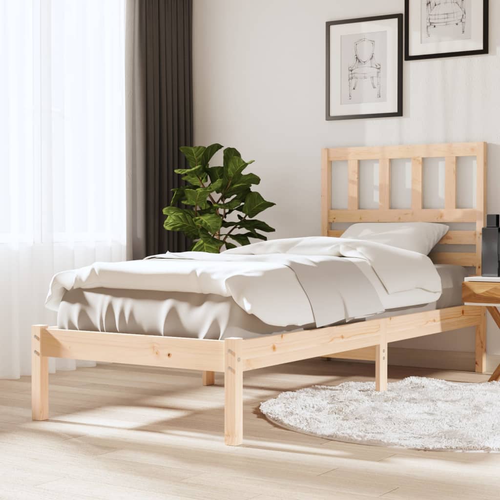 vidaXL Estructura de cama sin colchón madera maciza de pino 100x200 cm