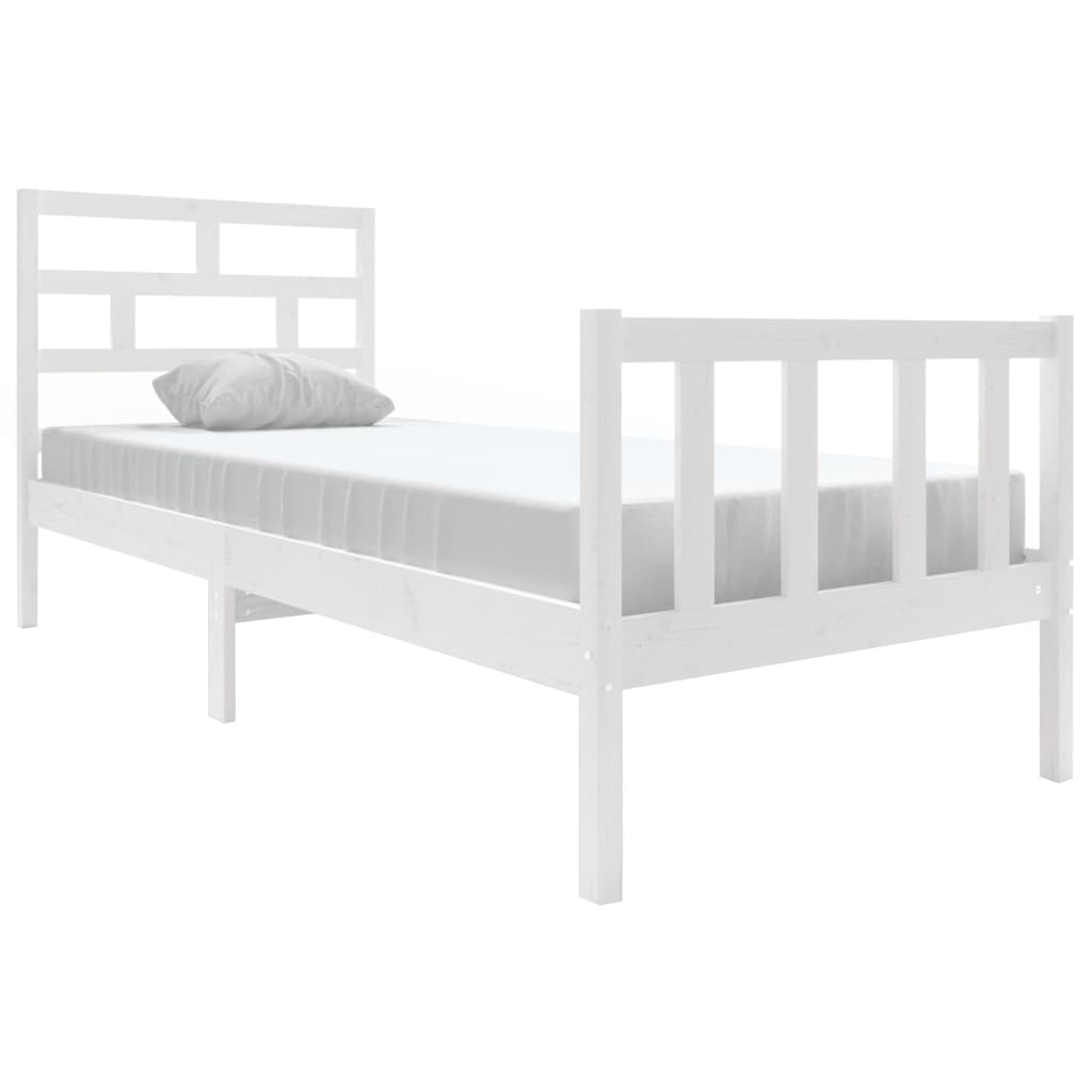 vidaXL Estructura de cama madera maciza de pino blanco 75x190 cm