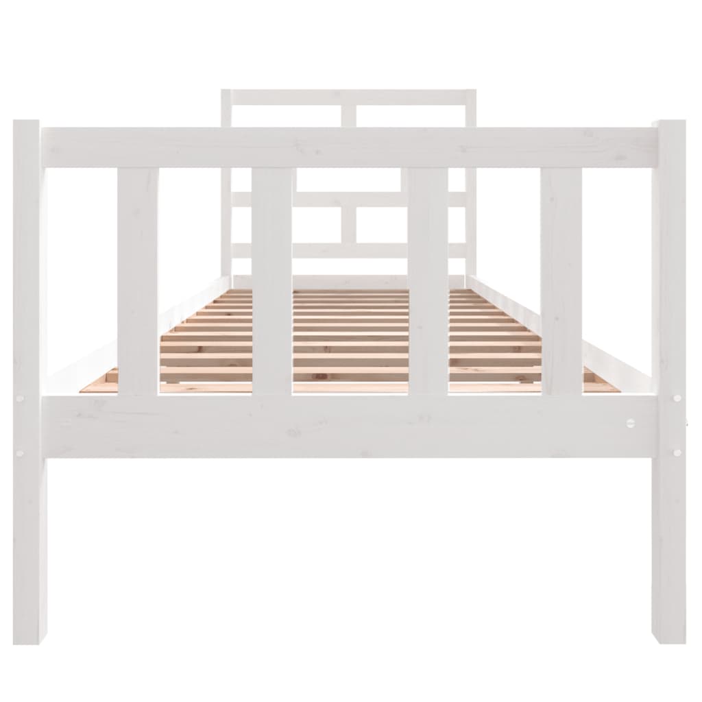 vidaXL Estructura de cama madera maciza de pino blanco 75x190 cm