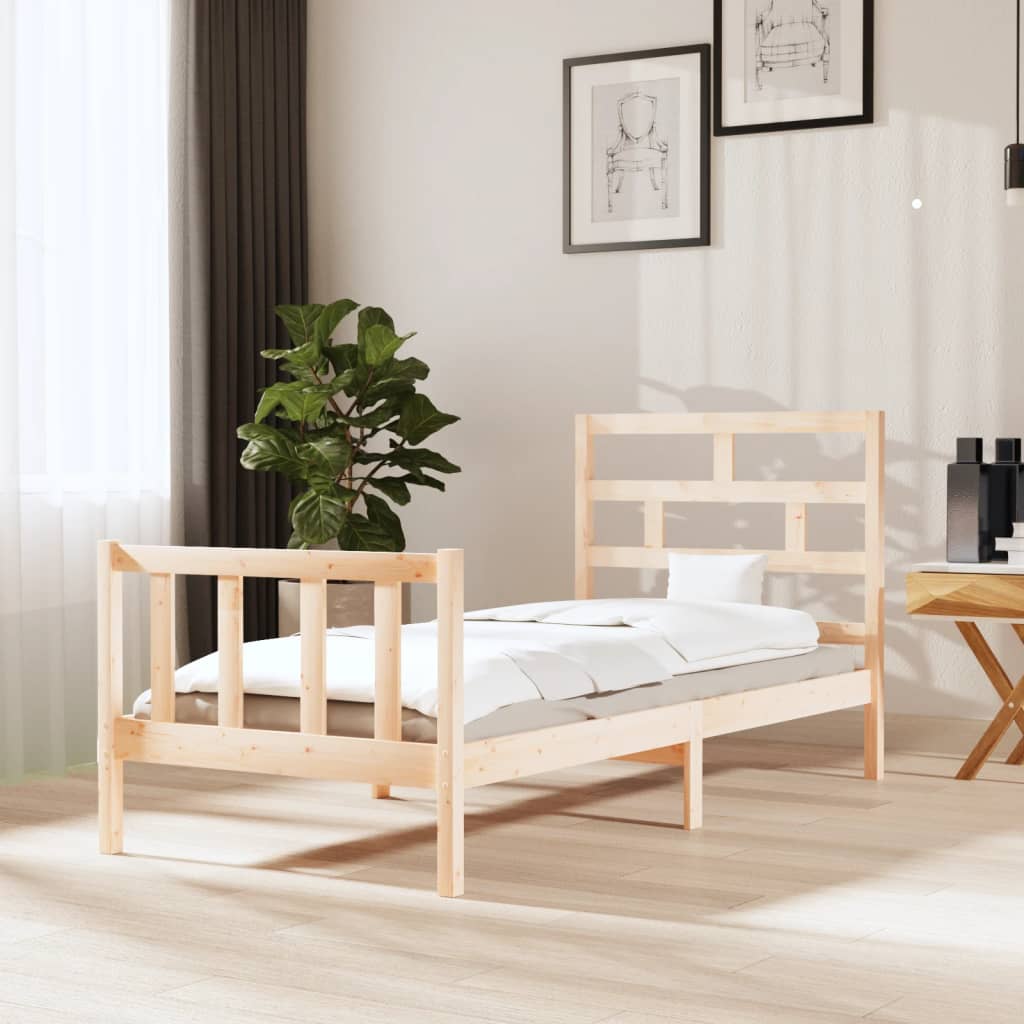 vidaXL Estructura de cama madera maciza de pino 100x200 cm