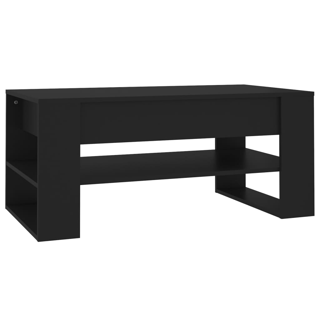 vidaXL Mesa de centro madera de ingeniería negro 102x55x45 cm