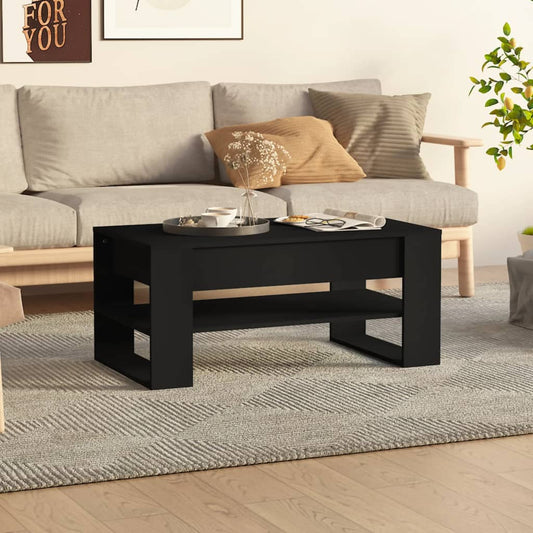 vidaXL Mesa de centro madera de ingeniería negro 102x55x45 cm