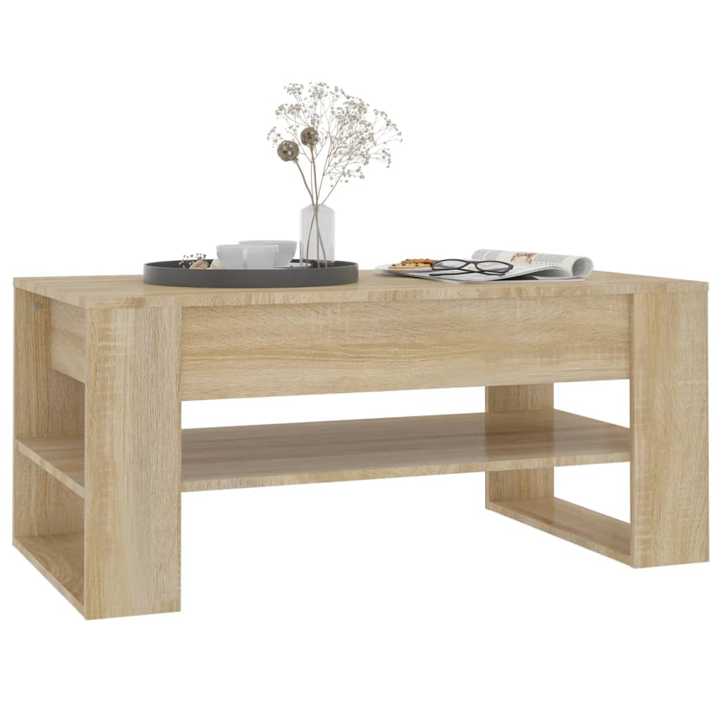 vidaXL Mesa de centro madera de ingeniería roble Sonoma 102x55x45 cm