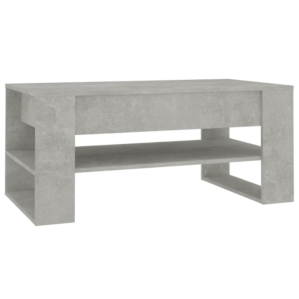 vidaXL Mesa de centro madera contrachapada gris hormigón 102x55x45 cm