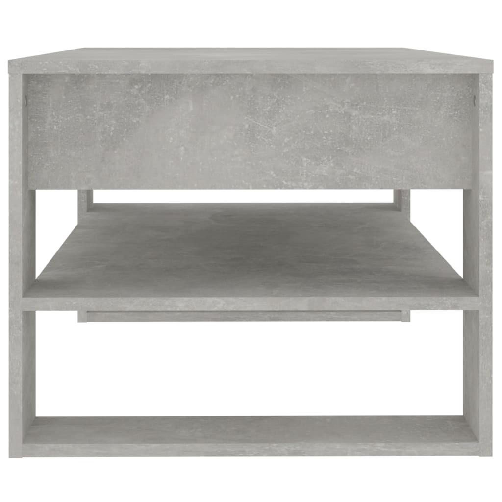 vidaXL Mesa de centro madera contrachapada gris hormigón 102x55x45 cm