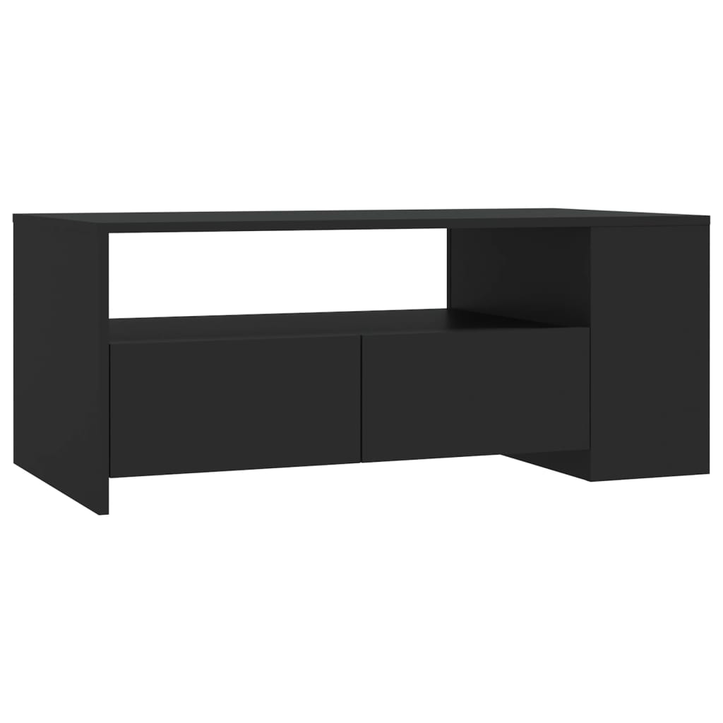 vidaXL Mesa de centro madera de ingeniería negra 102x55x42 cm