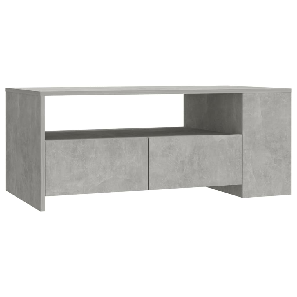 vidaXL Mesa de centro madera de ingeniería gris hormigón 102x55x42 cm