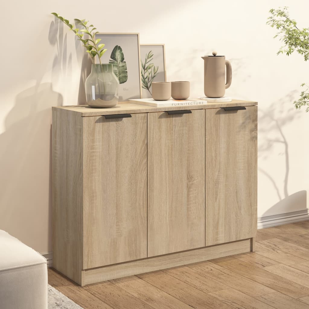 vidaXL Aparador de madera contrachapada roble Sonoma 90,5x30x70 cm