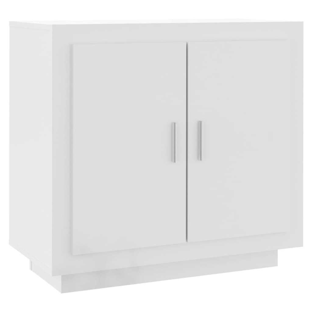 vidaXL Aparador de madera contrachapada blanco brillante 80x40x75 cm