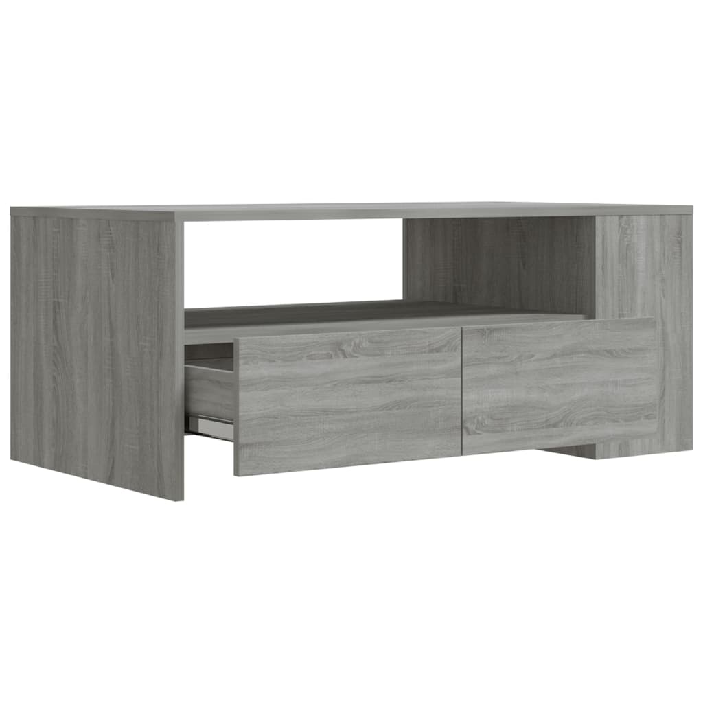 vidaXL Mesa de centro madera de ingeniería gris Sonoma 102x55x42 cm