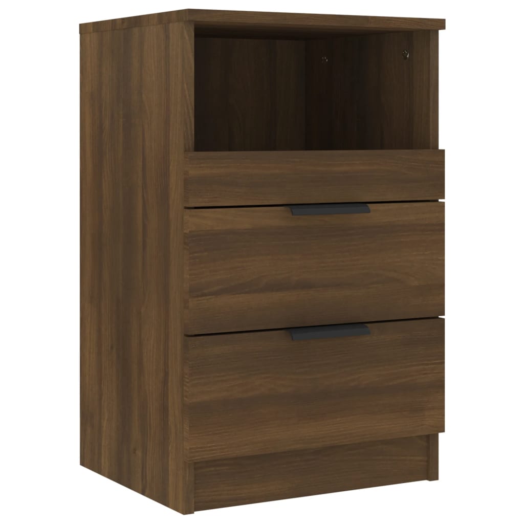 vidaXL Mesita de noche madera contrachapada color roble marrón