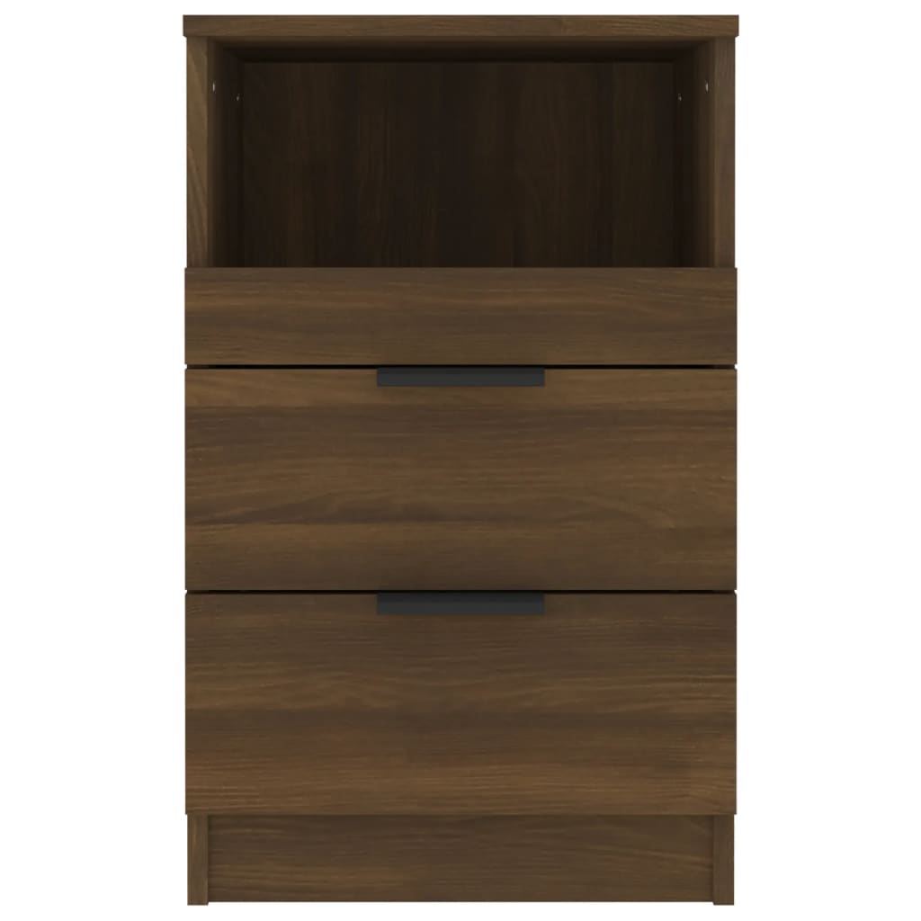 vidaXL Mesita de noche madera contrachapada color roble marrón