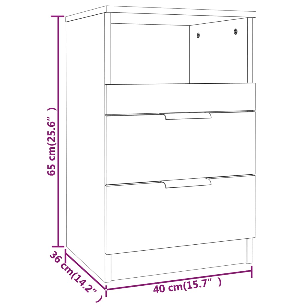 vidaXL Mesita de noche madera contrachapada color roble marrón