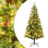 vidaXL Árbol de Navidad con luces y piñas PVC PE verde 120 cm