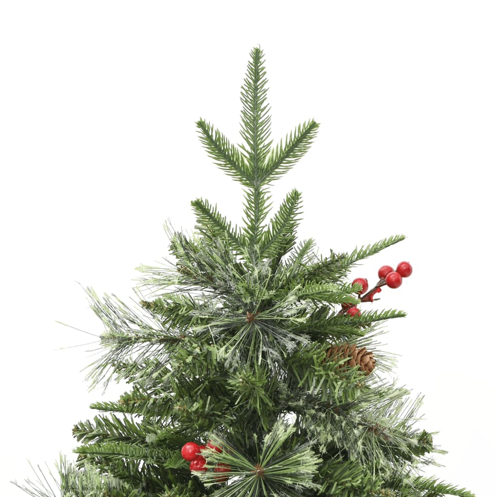 vidaXL Árbol de Navidad con luces y piñas PVC PE verde 120 cm