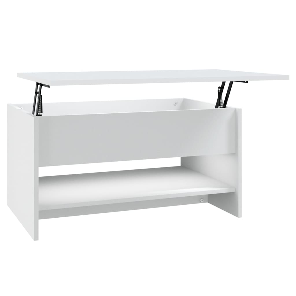 vidaXL Mesa de centro madera contrachapada blanca 80x50x40 cm