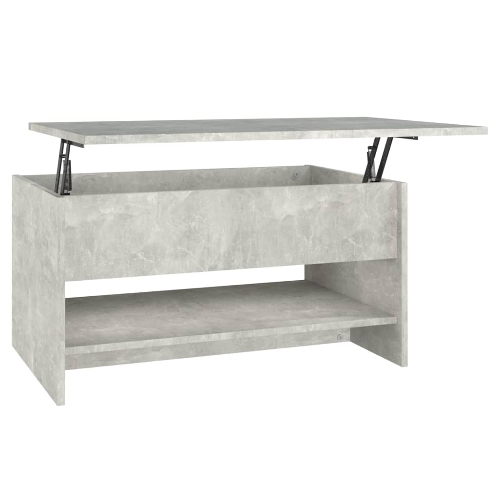 vidaXL Mesa de centro madera contrachapada gris hormigón 80x50x40 cm