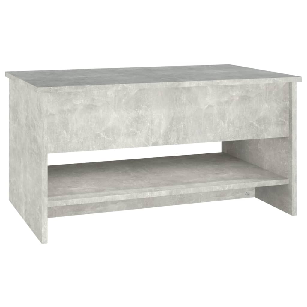 vidaXL Mesa de centro madera contrachapada gris hormigón 80x50x40 cm