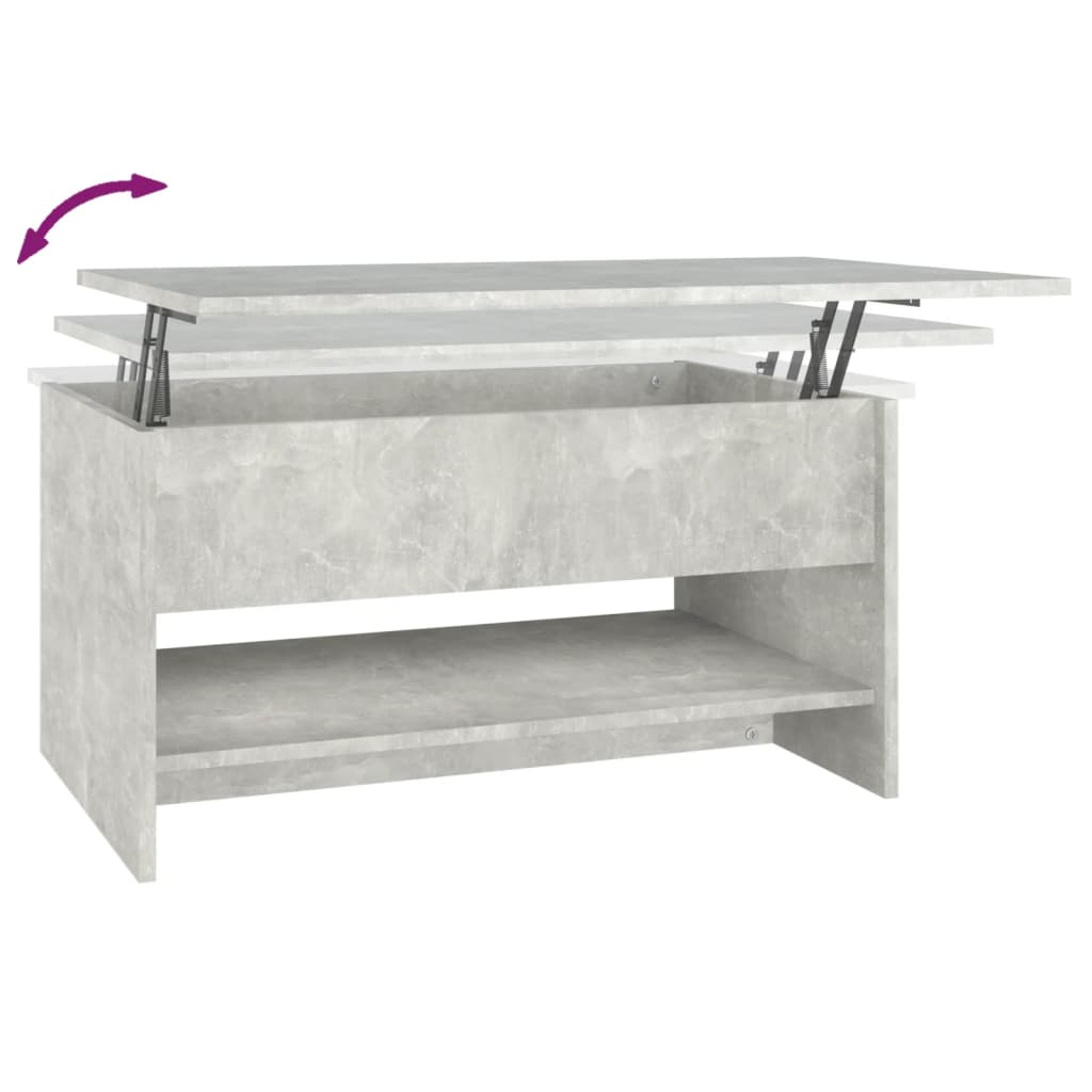 vidaXL Mesa de centro madera contrachapada gris hormigón 80x50x40 cm