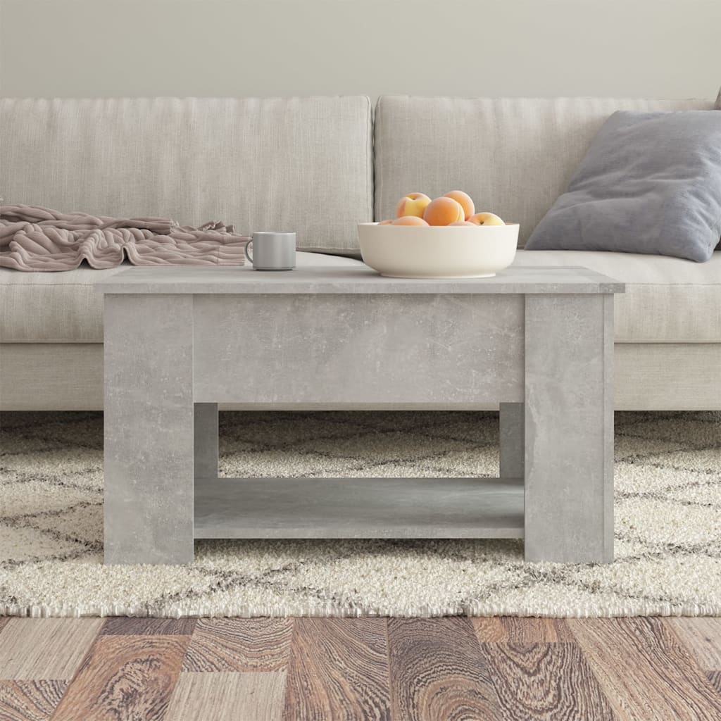 vidaXL Mesa de centro madera de ingeniería gris hormigón 79x49x41 cm