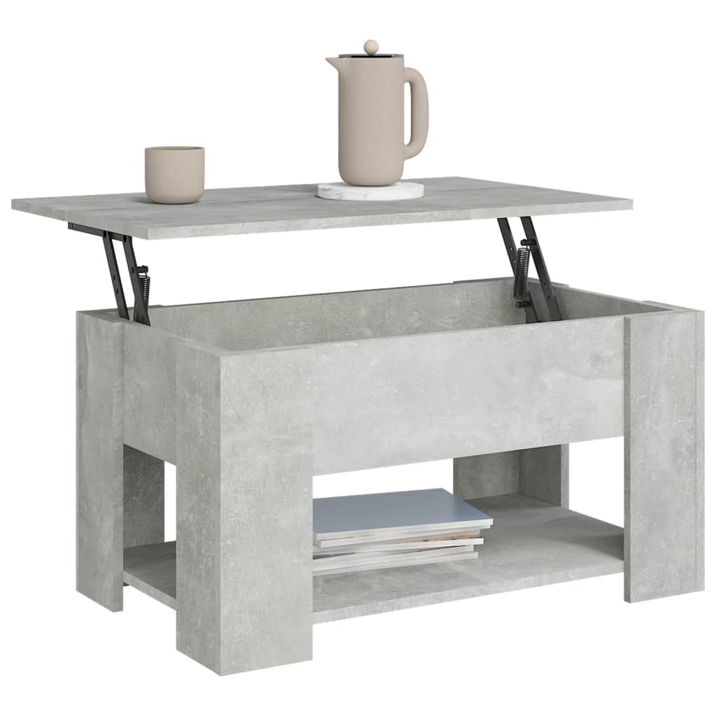 vidaXL Mesa de centro madera de ingeniería gris hormigón 79x49x41 cm