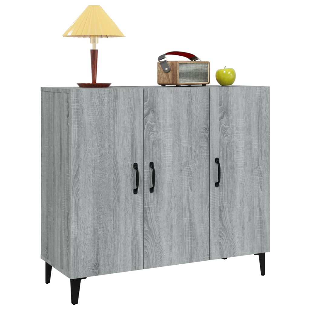 vidaXL Aparador de madera de ingeniería gris Sonoma 90x34x80 cm