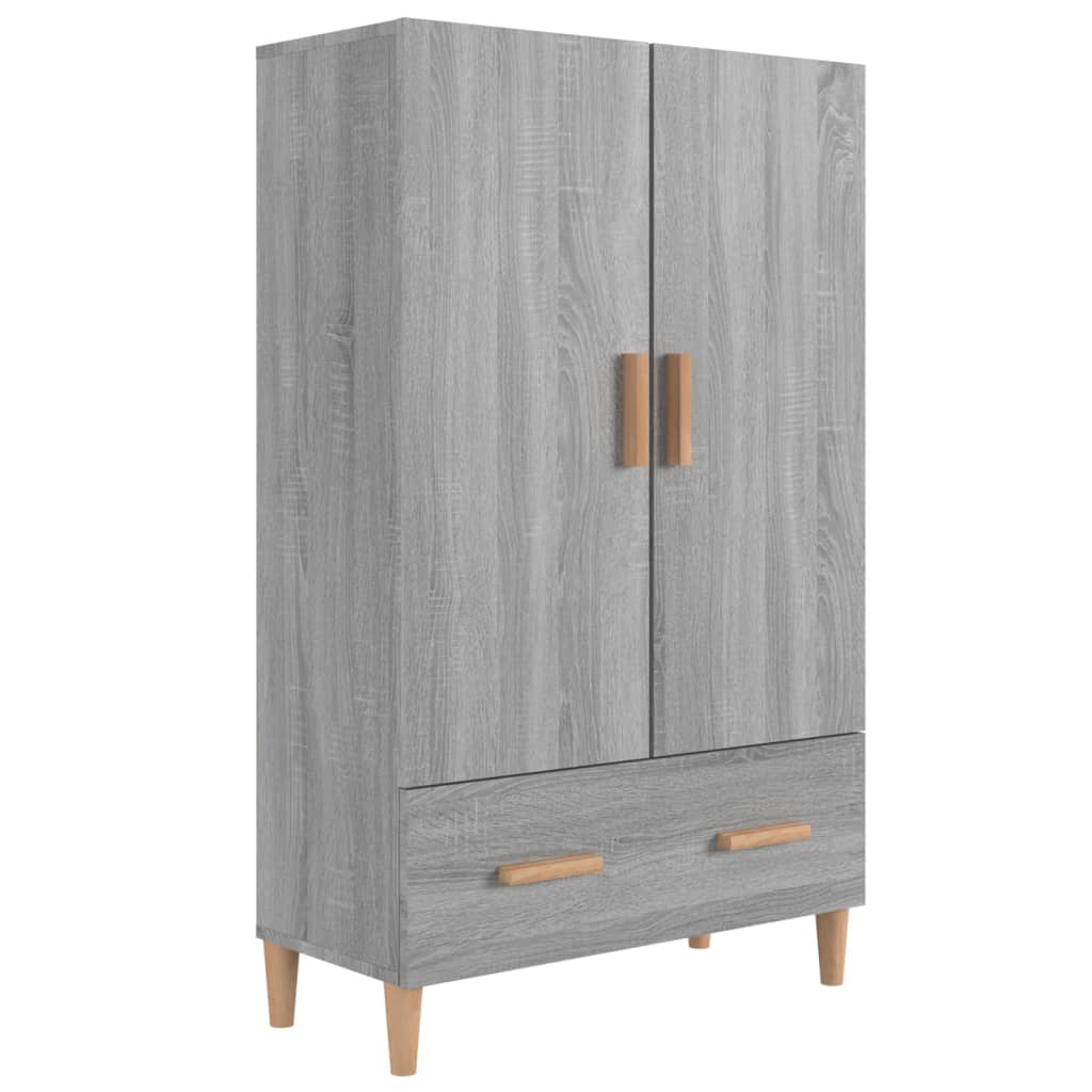 vidaXL Aparador alto de madera contrachapada gris Sonoma 70x31x115 cm