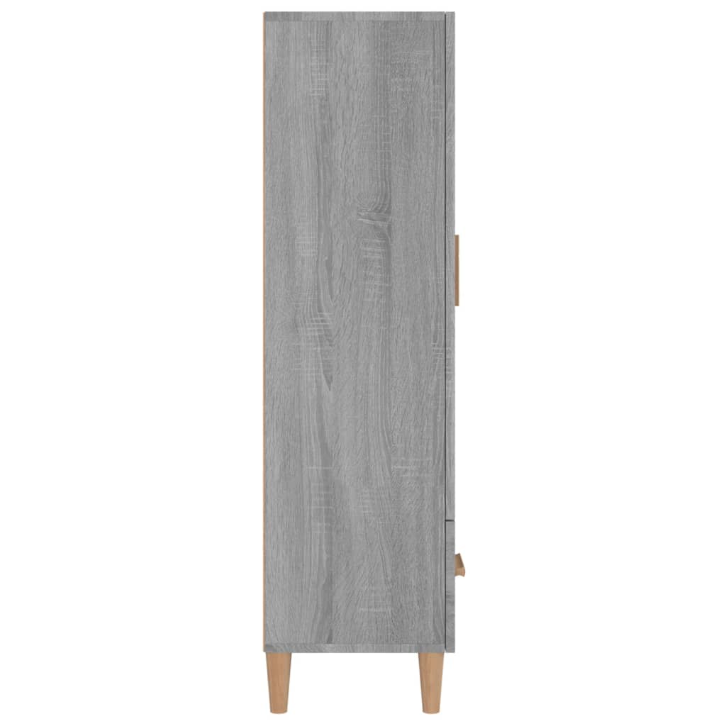 vidaXL Aparador alto de madera contrachapada gris Sonoma 70x31x115 cm