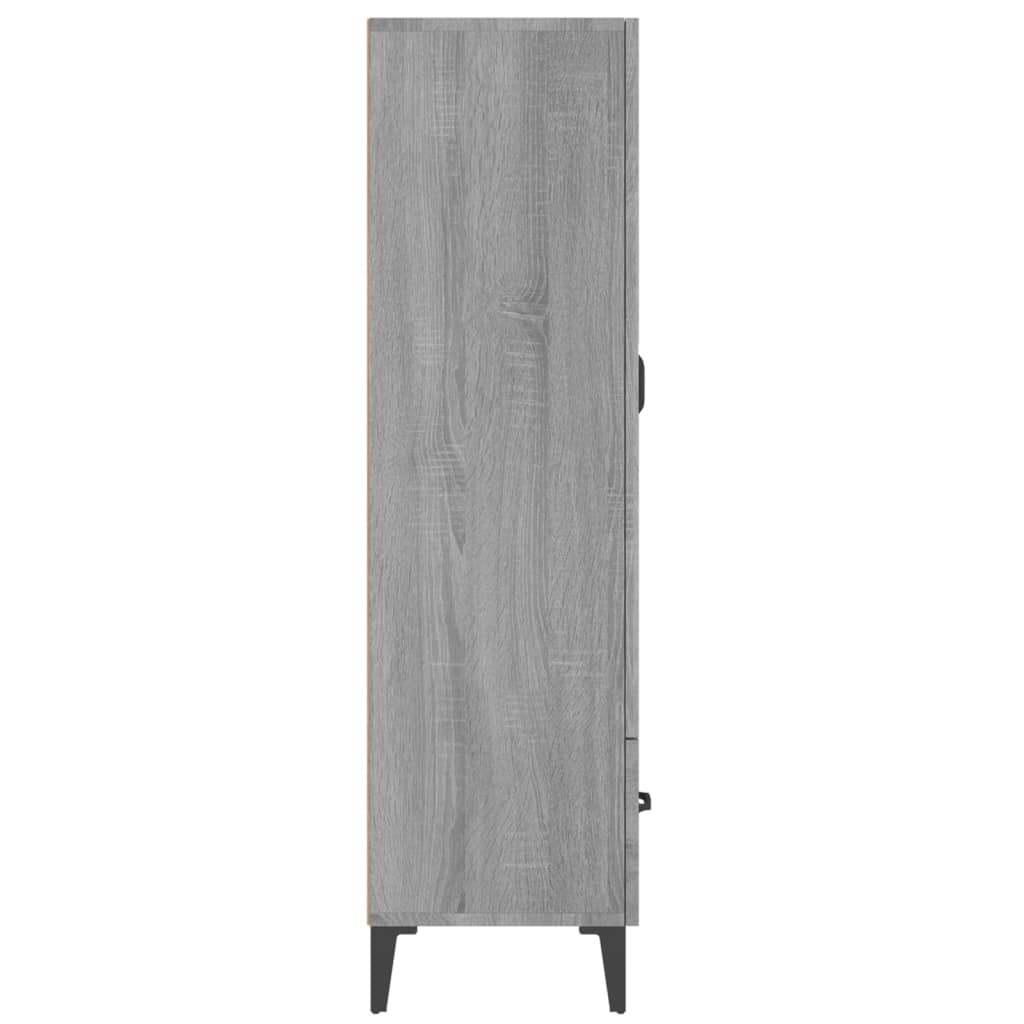 vidaXL Aparador alto de madera contrachapada gris Sonoma 70x31x115 cm