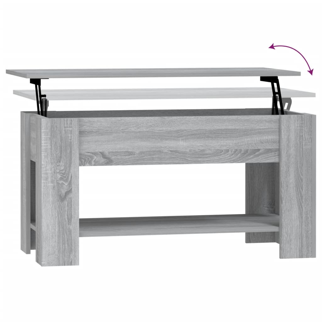 vidaXL Mesa de centro madera de ingeniería gris Sonoma 101x49x52 cm