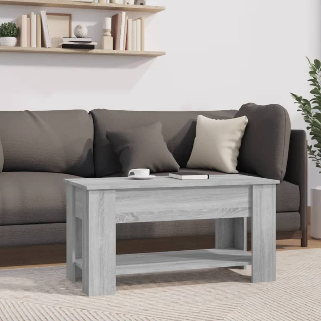 vidaXL Mesa de centro madera de ingeniería gris Sonoma 101x49x52 cm